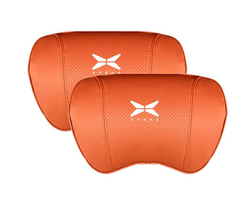 Suitable For Xpeng Car Nappa Memory Foam Seat Headrest Lumbar Pillow Orange