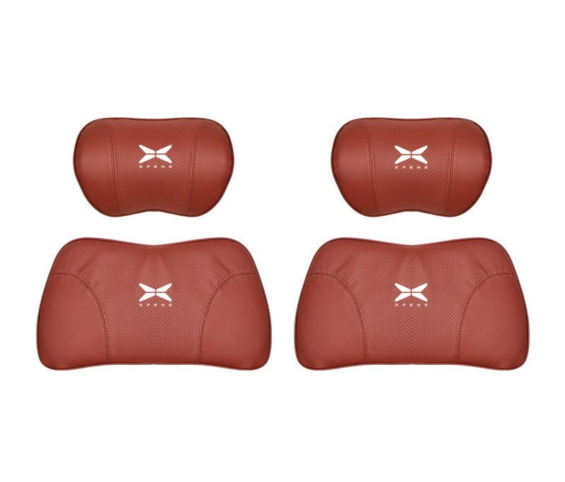 Suitable For Xpeng Car Nappa Memory Foam Seat Headrest Lumbar Pillow Red