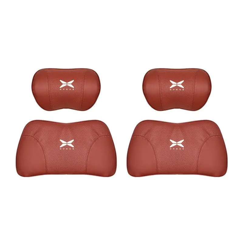 Suitable For Xpeng Car Nappa Memory Foam Seat Headrest Lumbar Pillow Red