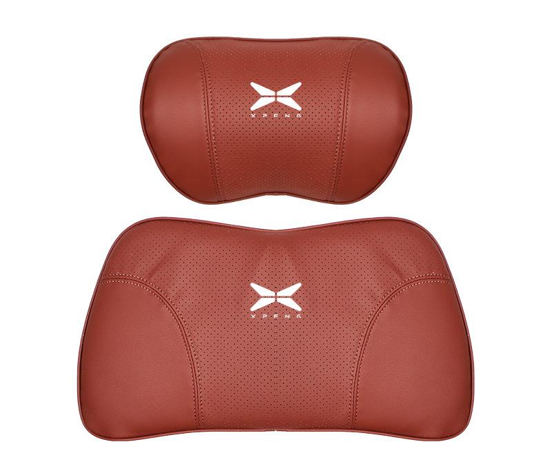 Suitable For Xpeng Car Nappa Memory Foam Seat Headrest Lumbar Pillow Red