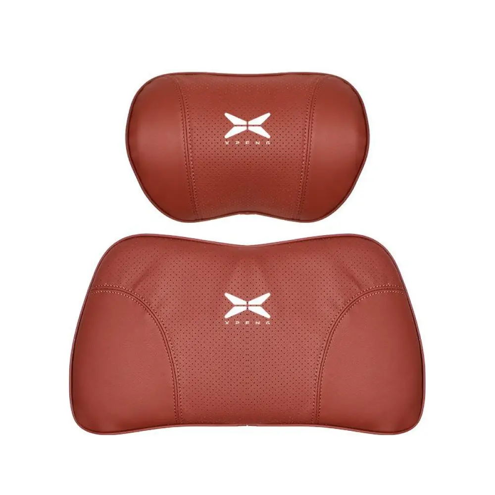 Suitable For Xpeng Car Nappa Memory Foam Seat Headrest Lumbar Pillow Red