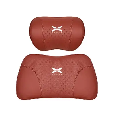Suitable For Xpeng Car Nappa Memory Foam Seat Headrest Lumbar Pillow Red 01