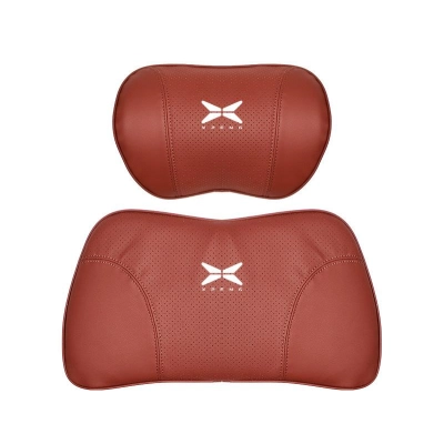 Suitable For Xpeng Car Nappa Memory Foam Seat Headrest Lumbar Pillow Red 01