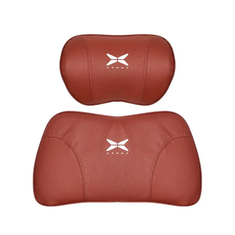 Suitable For Xpeng Car Nappa Memory Foam Seat Headrest Lumbar Pillow Red