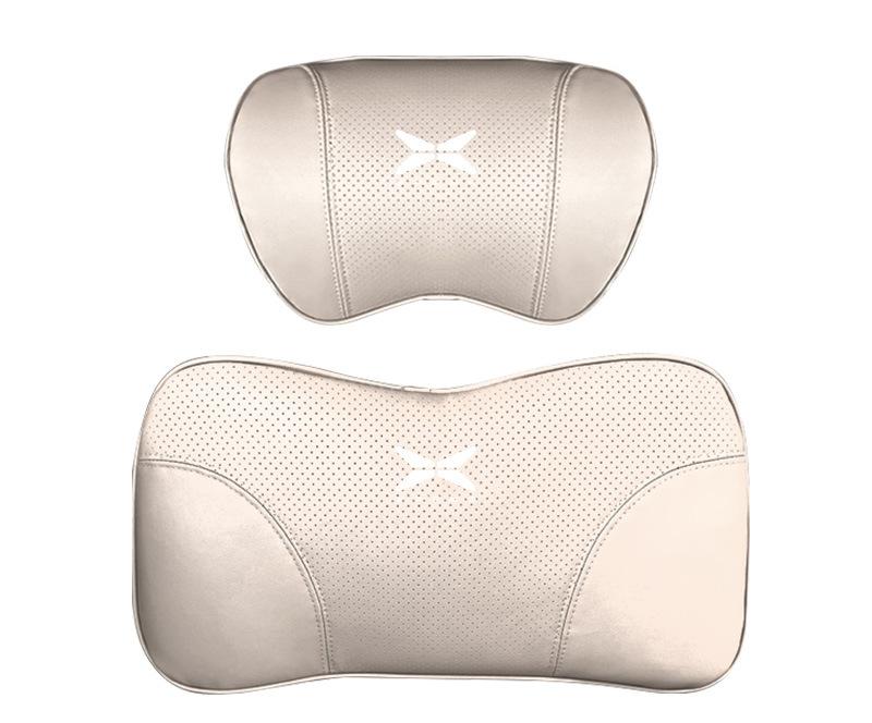 Suitable For Xpeng Car Nappa Memory Foam Seat Headrest Lumbar Pillow White