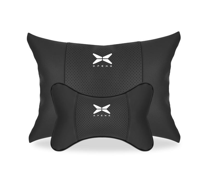Suitable For Xpeng Car Seat Headrest Lumbar Pillow Black