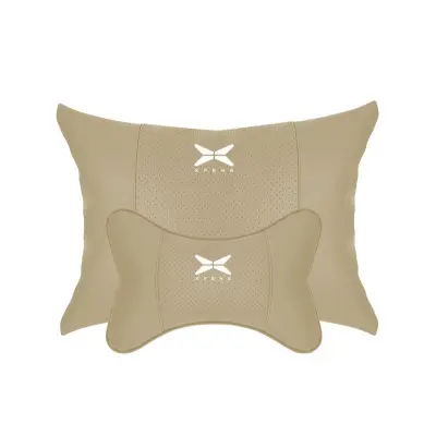 Suitable For Xpeng Car Seat Headrest Lumbar Pillow Off-White 01
