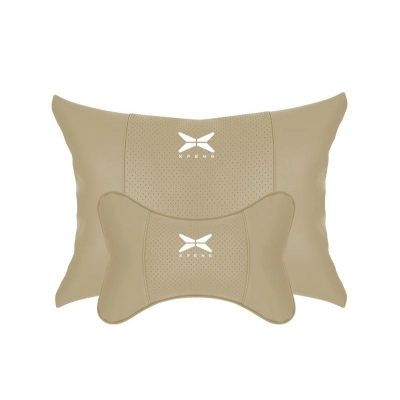 Suitable For Xpeng Car Seat Headrest Lumbar Pillow Off-White 01