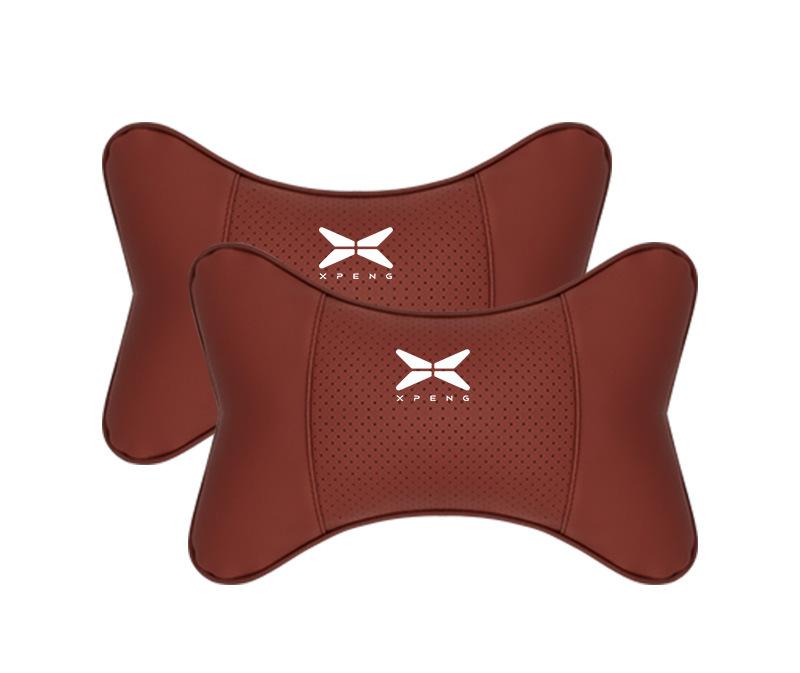Suitable For Xpeng Car Seat Headrest Lumbar Pillow Wine Red