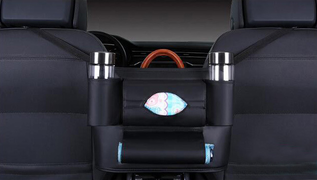 Car Seat Back Middle Storage Bag Black