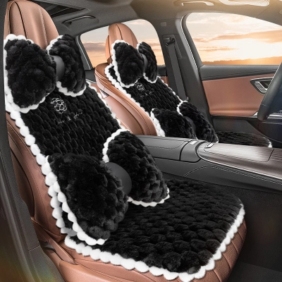 Car Seat Cushions Keep Warm in Autumn and Winter-Piece Suit Black 02