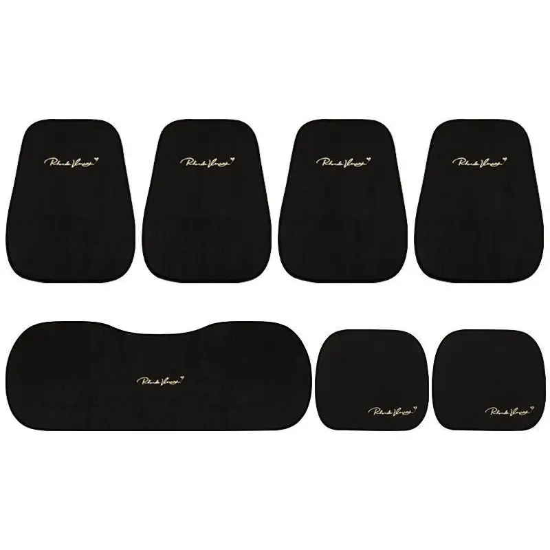 Car Seat Cushions Keep Warm in Autumn and Winter-Seven Piece Suit Black