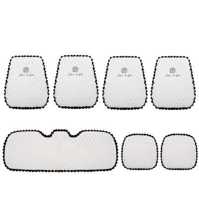 Car Seat Cushions Keep Warm in Autumn and Winter-Seven Piece Suit White 01
