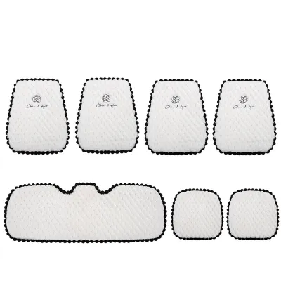 Car Seat Cushions Keep Warm in Autumn and Winter-Seven Piece Suit White 01