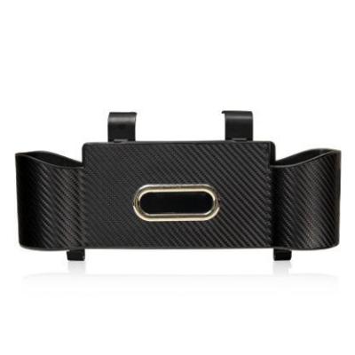 Carbon Fiber Textured Car Seat Back Storage Box Black 01