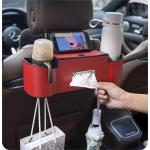 Carbon Fiber Textured Car Seat Back Storage Box White