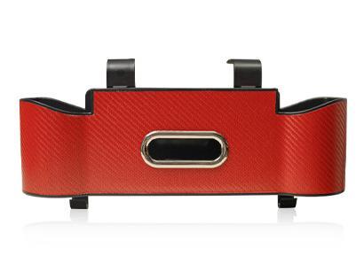 Carbon Fiber Textured Car Seat Back Storage Box Red