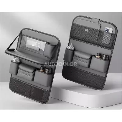 Car Seat Back Storage Bag Gray 01