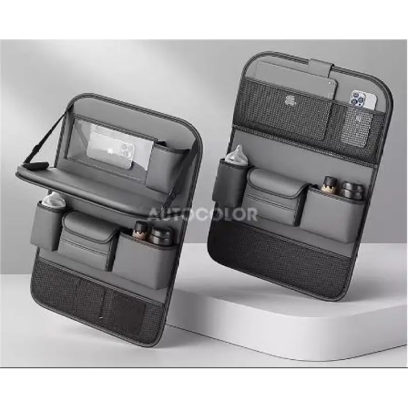 Car Seat Back Storage Bag Gray