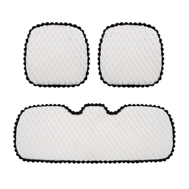 Car Seat Cushions Keep Warm in Autumn and Winter-Piece Suit White