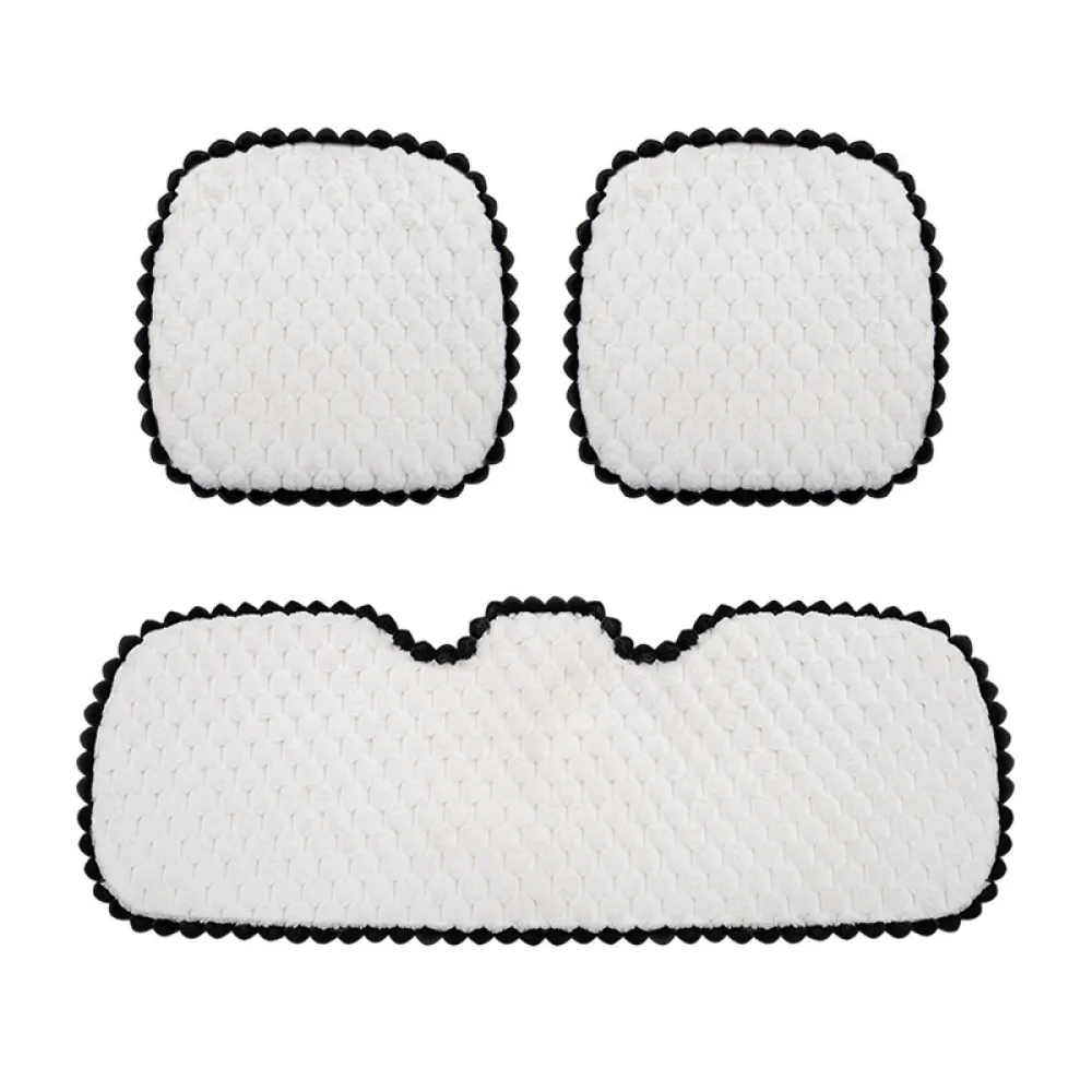 Car Seat Cushions Keep Warm in Autumn and Winter-Piece Suit White