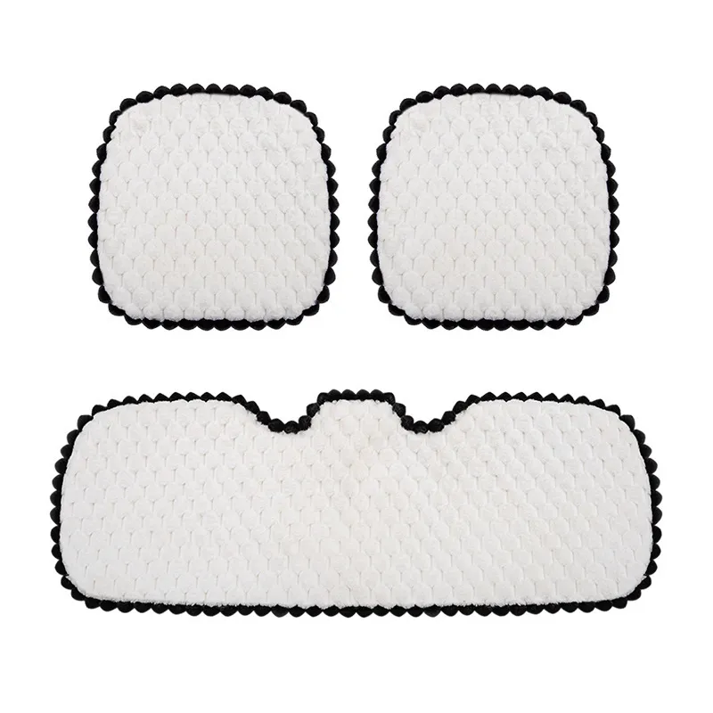 Car Seat Cushions Keep Warm in Autumn and Winter-Piece Suit White