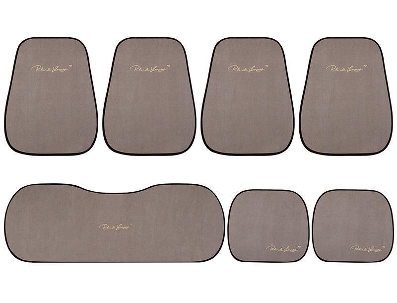 Suede Four Seasons Car Cushion-Seven Piece Suit Brown