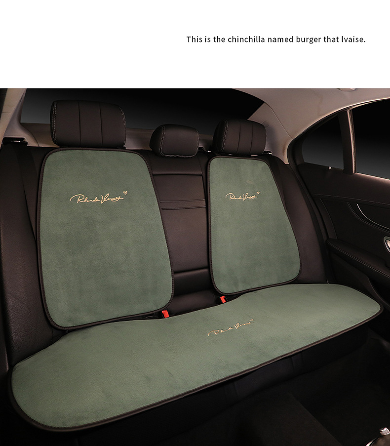 Suede Four Seasons Car Cushion-Piece Suit Green