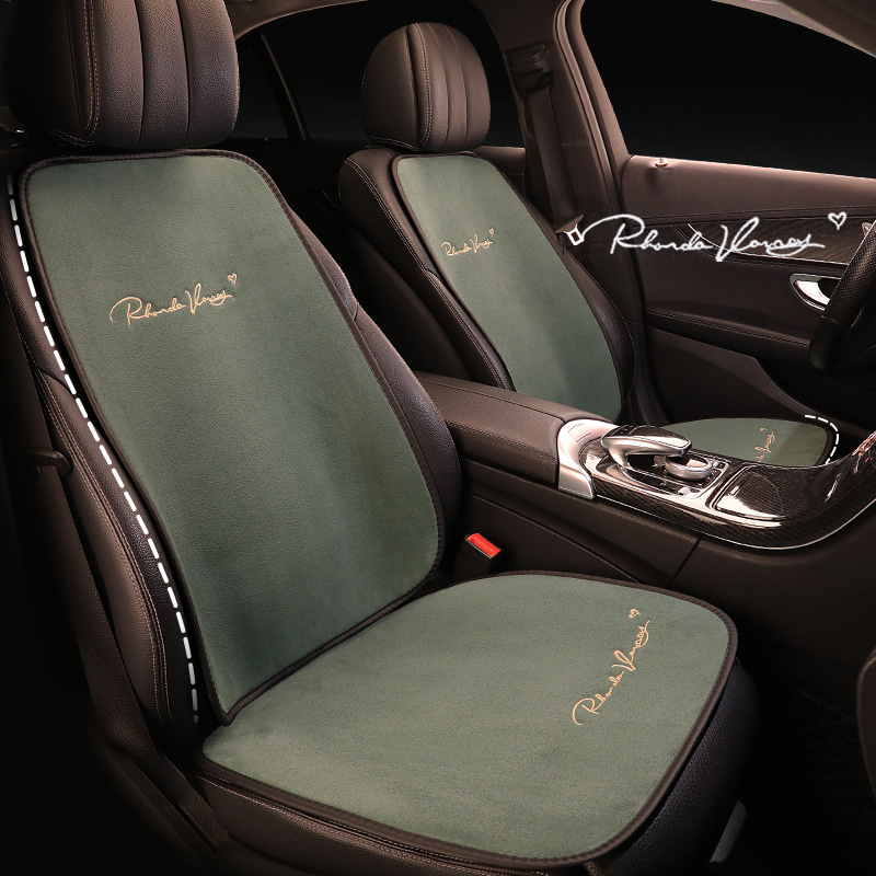 Suede Four Seasons Car Cushion-Piece Suit Green