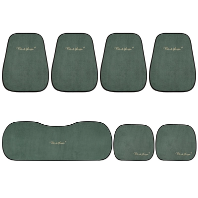 Suede Four Seasons Car Cushion-Seven Piece Suit Green 01