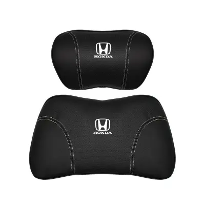 Suitable For Accord Car Nappa Memory Foam Seat Headrest Lumbar Pillow Black 01