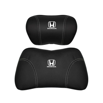 Suitable For Accord Car Nappa Memory Foam Seat Headrest Lumbar Pillow Black 01