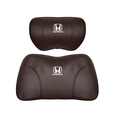 Suitable For Accord Car Nappa Memory Foam Seat Headrest Lumbar Pillow Brown 01