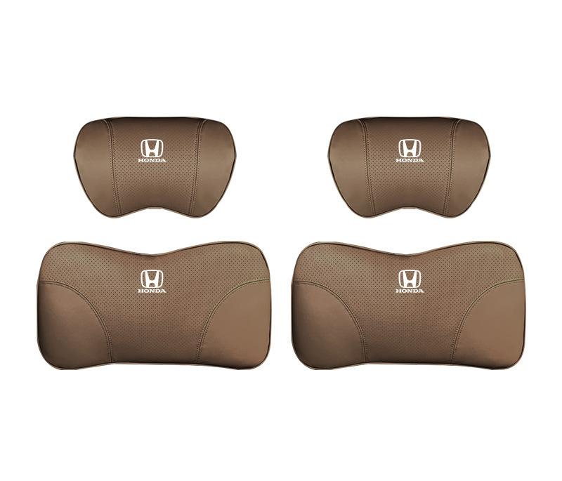 Suitable For Accord Car Nappa Memory Foam Seat Headrest Lumbar Pillow Coffee Color