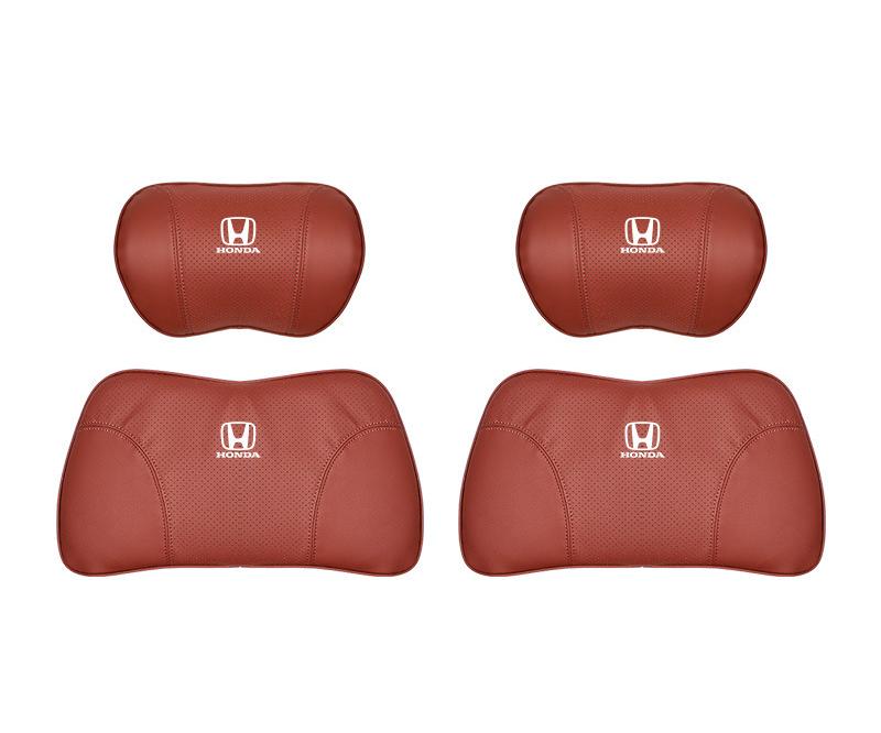 Suitable For Accord Car Nappa Memory Foam Seat Headrest Lumbar Pillow Red