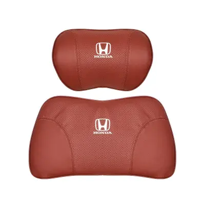 Suitable For Accord Car Nappa Memory Foam Seat Headrest Lumbar Pillow Red 01