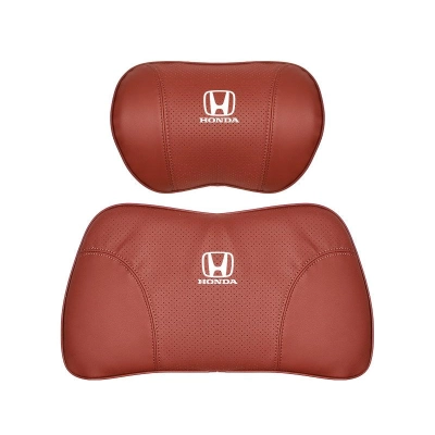 Suitable For Accord Car Nappa Memory Foam Seat Headrest Lumbar Pillow Red 01
