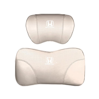 Suitable For Accord Car Nappa Memory Foam Seat Headrest Lumbar Pillow White 01