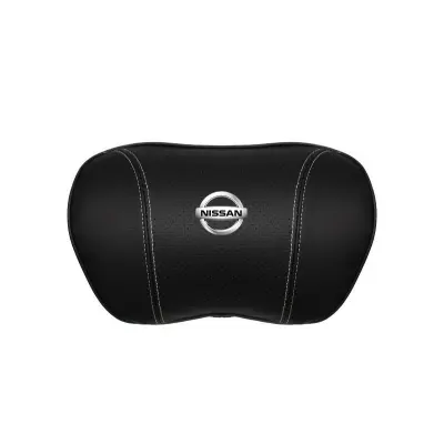 Suitable For Bluebird-Sylphy Car Nappa Memory Foam Seat Headrest Lumbar Pillow Black 02