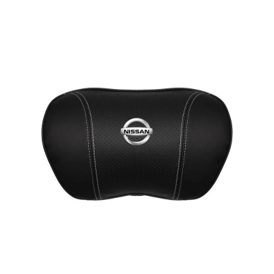 Suitable For Bluebird-Sylphy Car Nappa Memory Foam Seat Headrest Lumbar Pillow Black 02