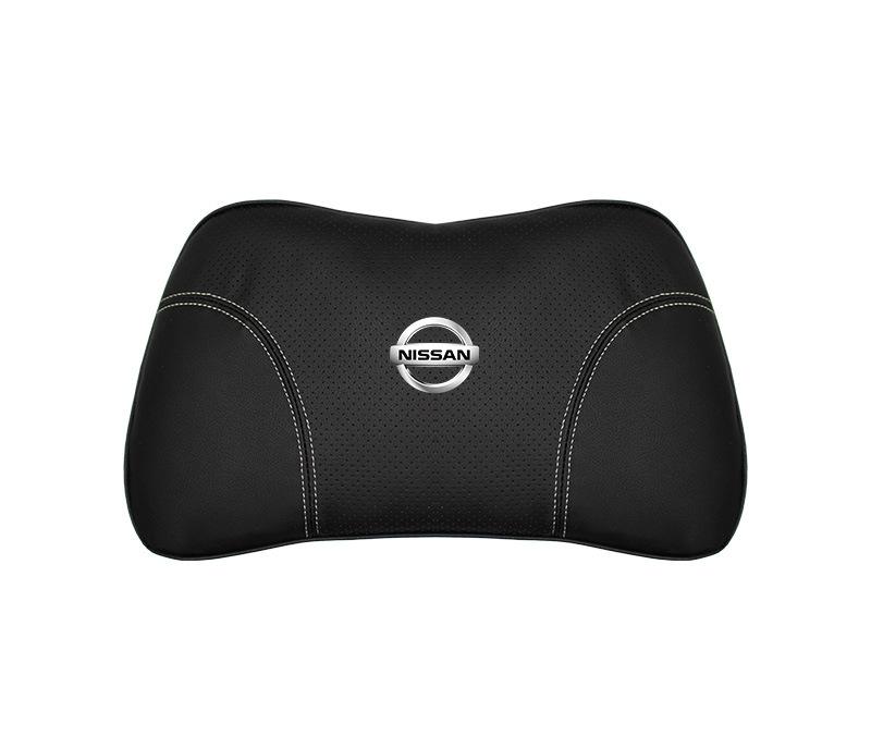Suitable For Bluebird-Sylphy Car Nappa Memory Foam Seat Headrest Lumbar Pillow Black