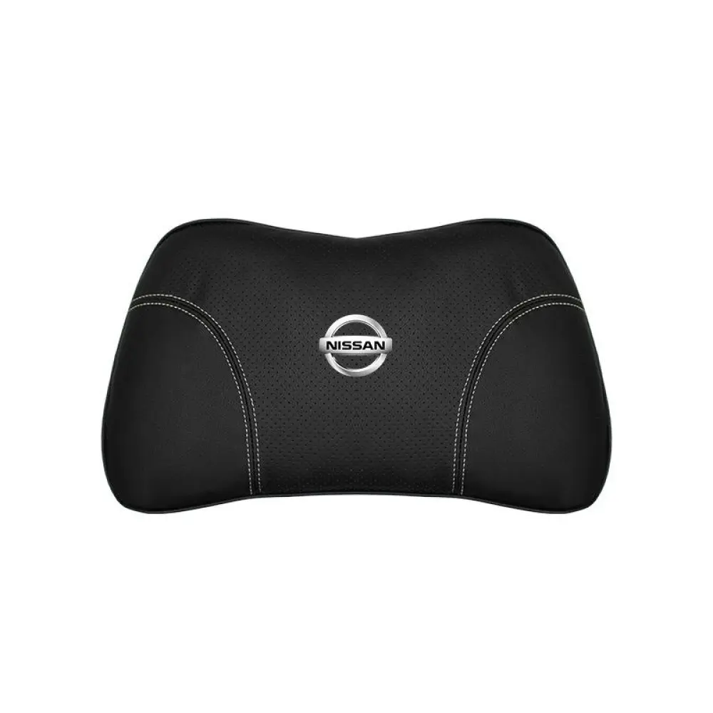 Suitable For Bluebird-Sylphy Car Nappa Memory Foam Seat Headrest Lumbar Pillow Black
