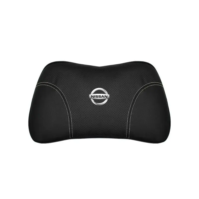 Suitable For Bluebird-Sylphy Car Nappa Memory Foam Seat Headrest Lumbar Pillow Black