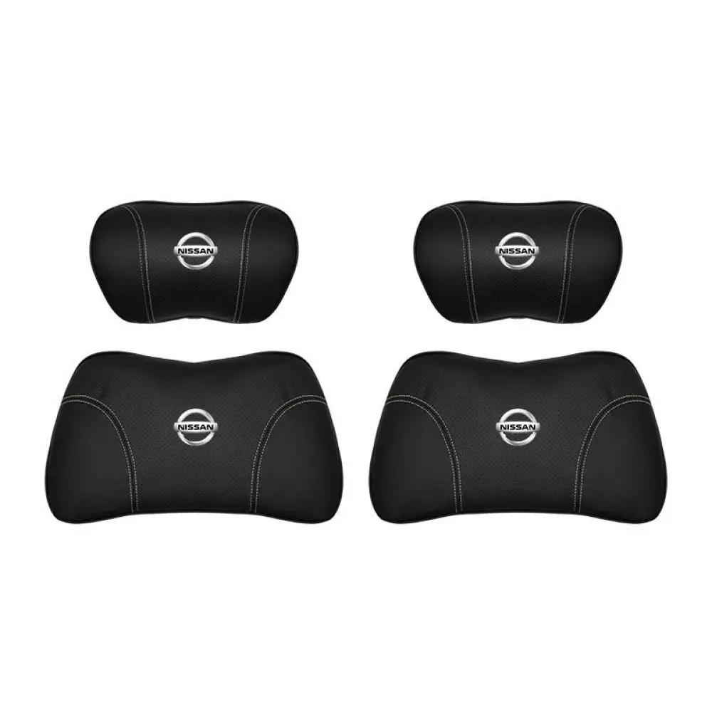 Suitable For Bluebird-Sylphy Car Nappa Memory Foam Seat Headrest Lumbar Pillow Black