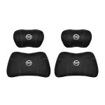 Suitable For Bluebird-Sylphy Car Nappa Memory Foam Seat Headrest Lumbar Pillow Black