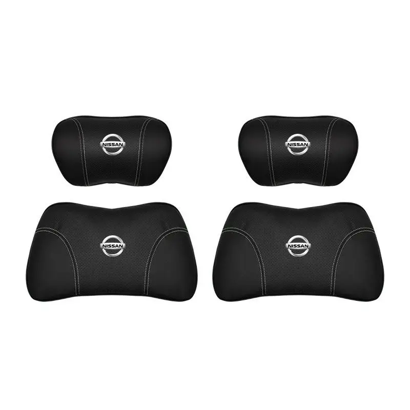 Suitable For Bluebird-Sylphy Car Nappa Memory Foam Seat Headrest Lumbar Pillow Black