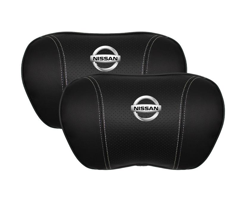 Suitable For Bluebird-Sylphy Car Nappa Memory Foam Seat Headrest Lumbar Pillow Black