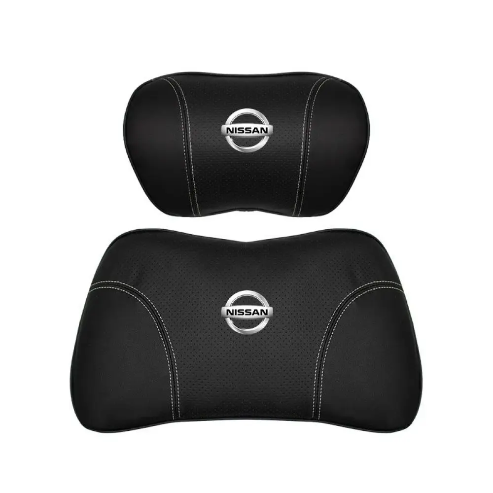 Suitable For Bluebird-Sylphy Car Nappa Memory Foam Seat Headrest Lumbar Pillow Black