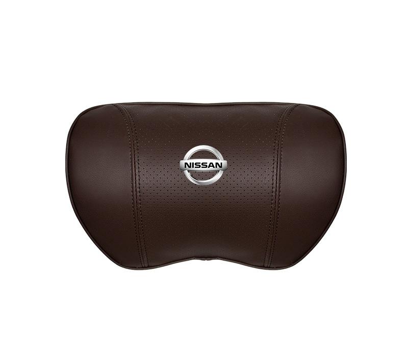 Suitable For Bluebird-Sylphy Car Nappa Memory Foam Seat Headrest Lumbar Pillow Brown