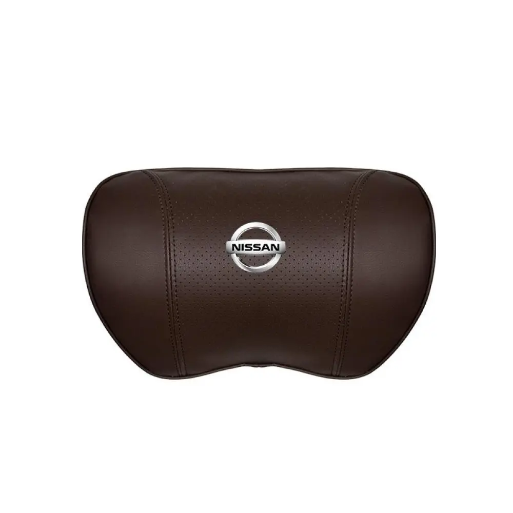 Suitable For Bluebird-Sylphy Car Nappa Memory Foam Seat Headrest Lumbar Pillow Brown
